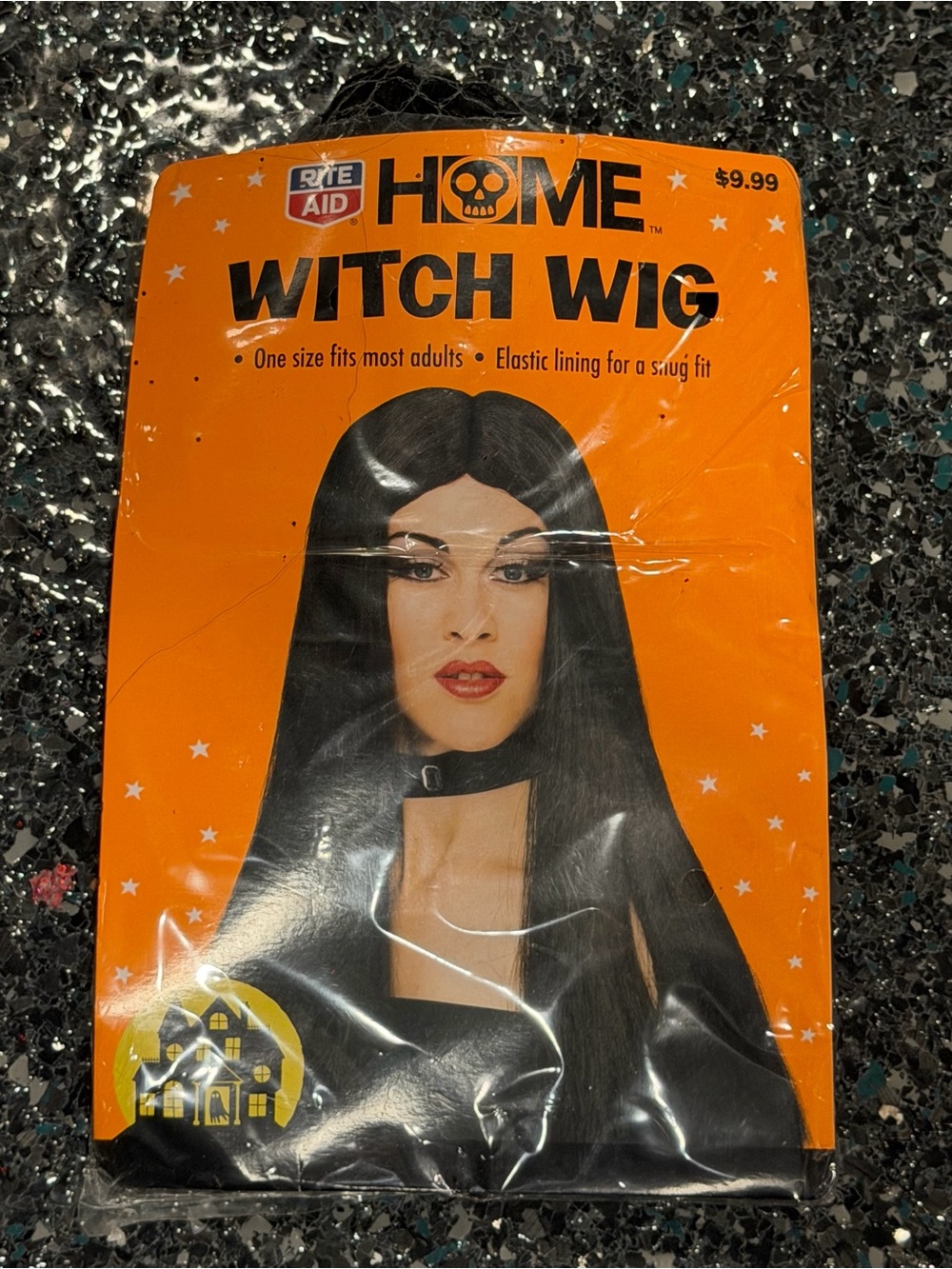 Witch WIG Black Straight Hair One Size Adult Unisex Halloween Costume Accessory